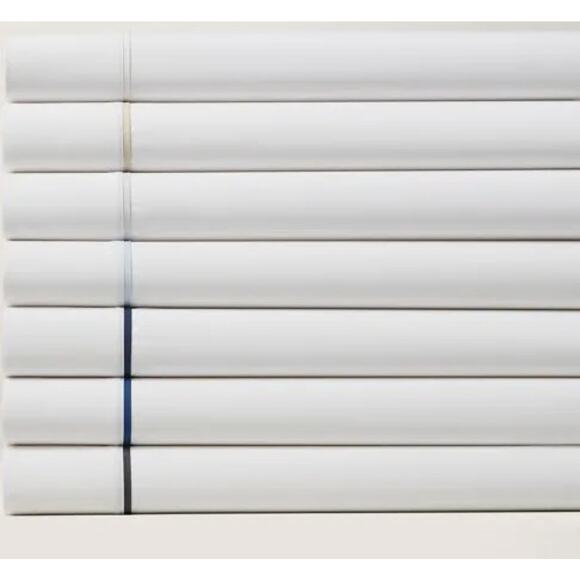 RALPH LAUREN 2 King Pillow Cases Organic Cotton Palmer Percale White Polo Navy - Picture 4 of 4